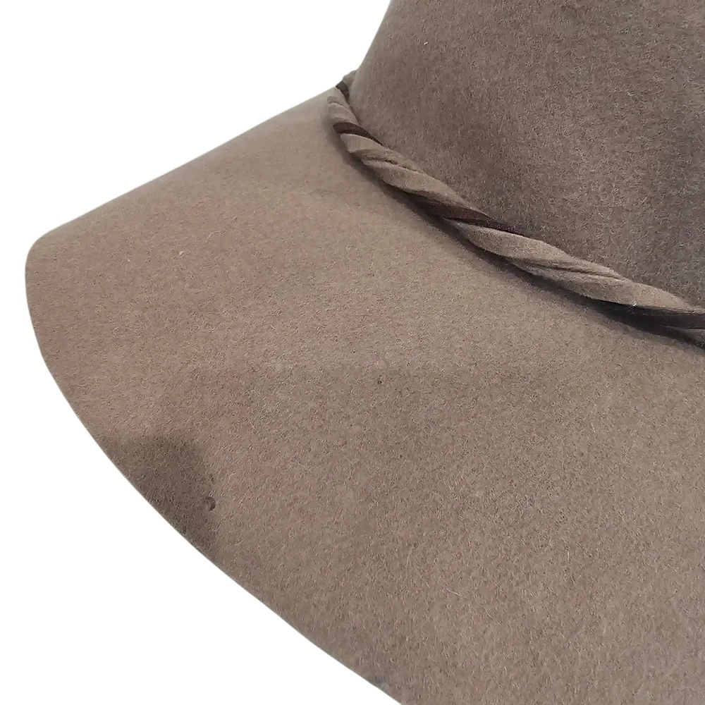 Elegant Tan Women's 100% Wool Floppy Hat